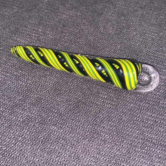 Abstract handmade hand blown glass wearable art pendant for necklace unisex - Picture 2 of 14